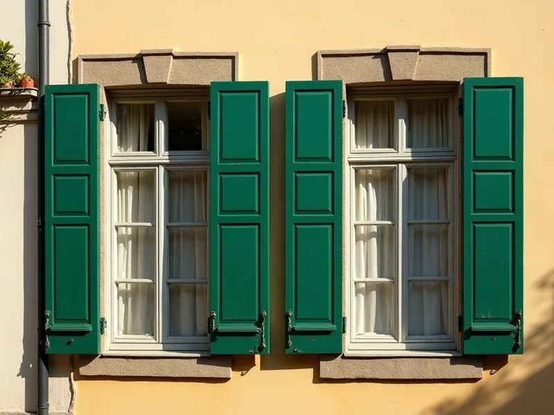 Persiennes bois traditionnelles sur une façade genevoise